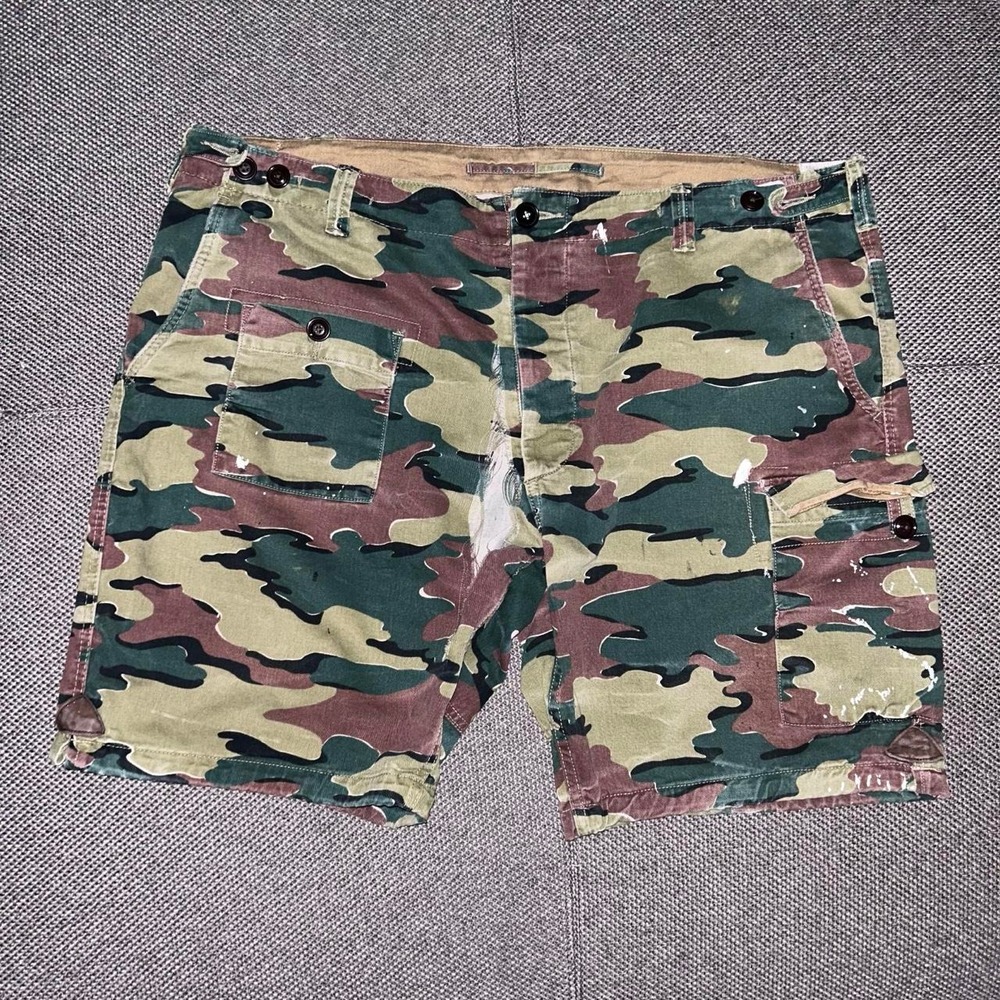 Rare Vintage Polo Ralph Lauren Military Surplus Camo Utility Cargo Shorts 42